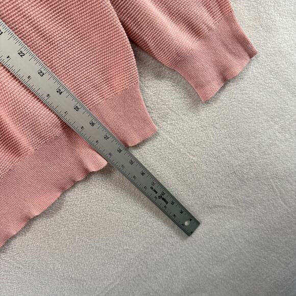 J Crew Sweater mens Large Pink Cotton Seed Stitch Lightweight Crew Preppy NEW - Picture 3 of 7